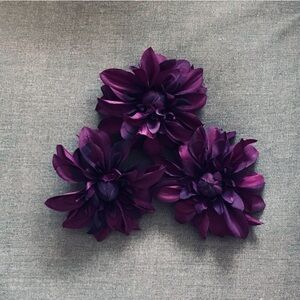 Purple Fabric Dahlia Flowers